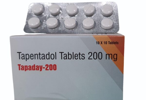 Tapentadol 200mg tablets for pain relief, available with free shipping from the UK through KwikMed.in