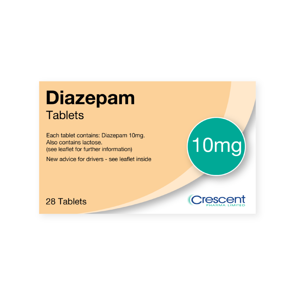 Diazepam 10mg Crescent Pharma UK blister pack